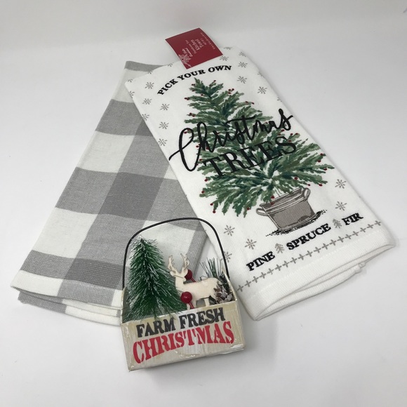 Christmas Farmhouse Tree Towel Set & Ornnanent - Picture 5 of 5